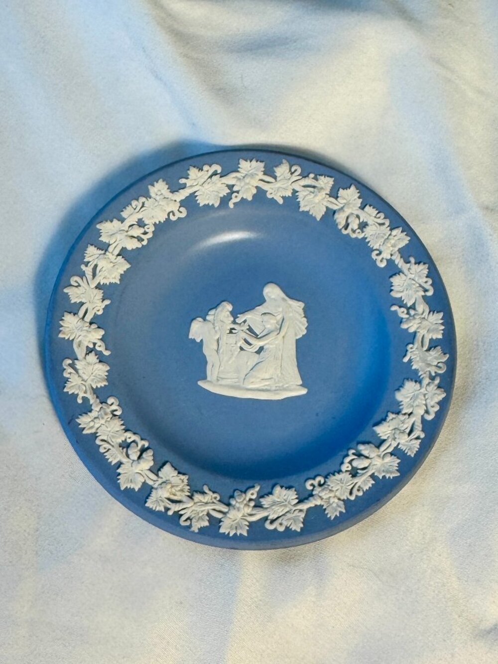 Vintage Wedgwood Blue Jasperware Trinket Dish – Made in England
